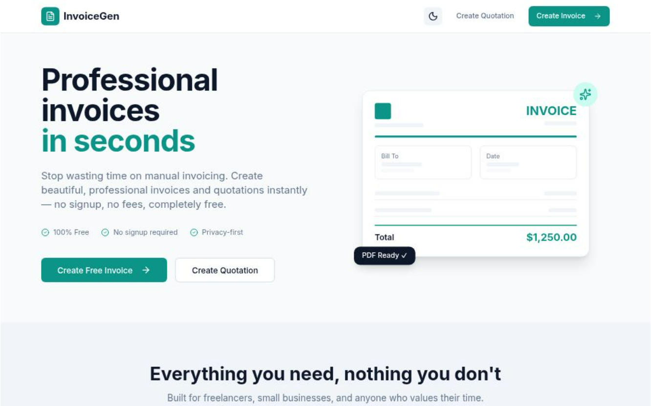 Invoice Generator screenshot